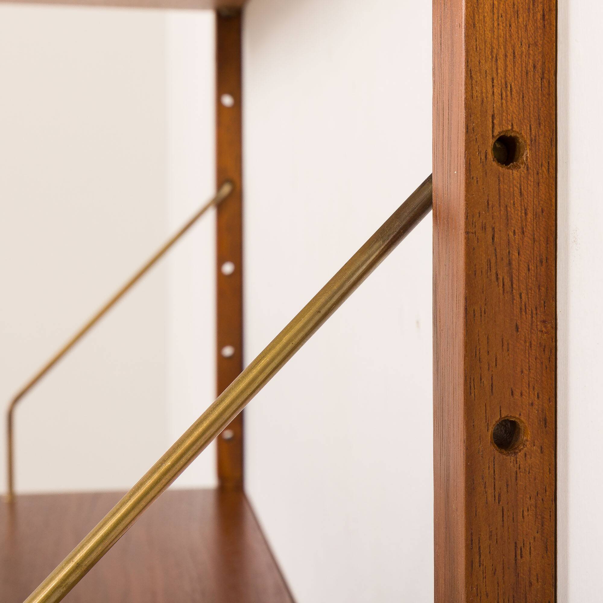 Scandinavian mid century teak wall unit with a console, 1960s