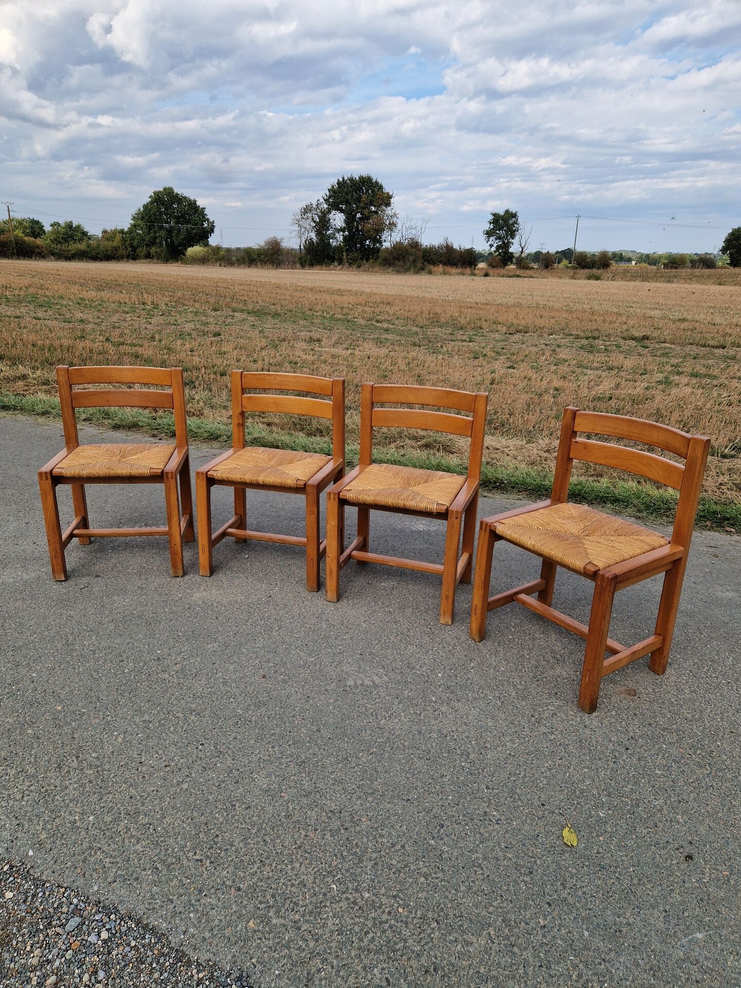 Set of 4 elm chairs from the Regain house.
