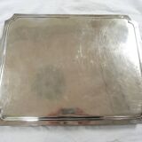 Large rectangular silver metal tray with handles Maison Wiskemann