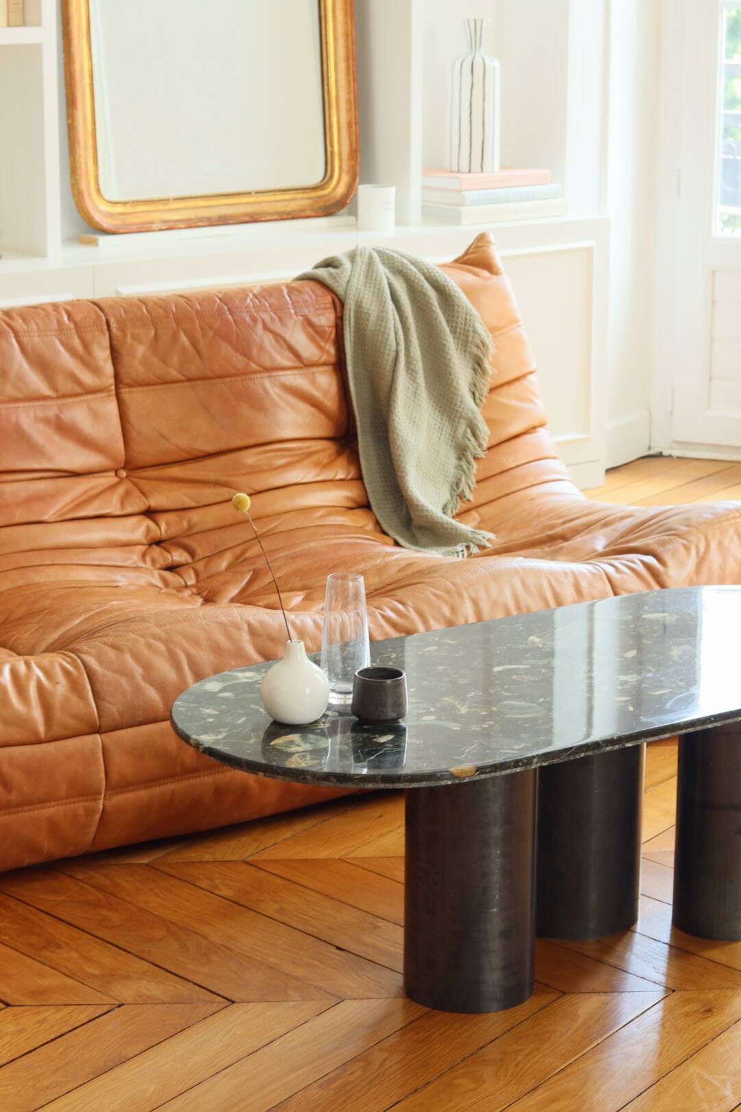 Green marble coffee table