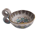 Gray Fat Lava Earthenware Catchall / Videpoche by Lino Zaramella, Signed