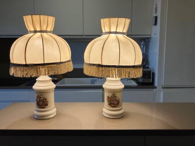 Pair of empire bedside lamps