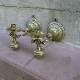 Pair of pendulum candle holders