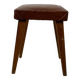 Petit tabouret ou repose pied en bois et cuir