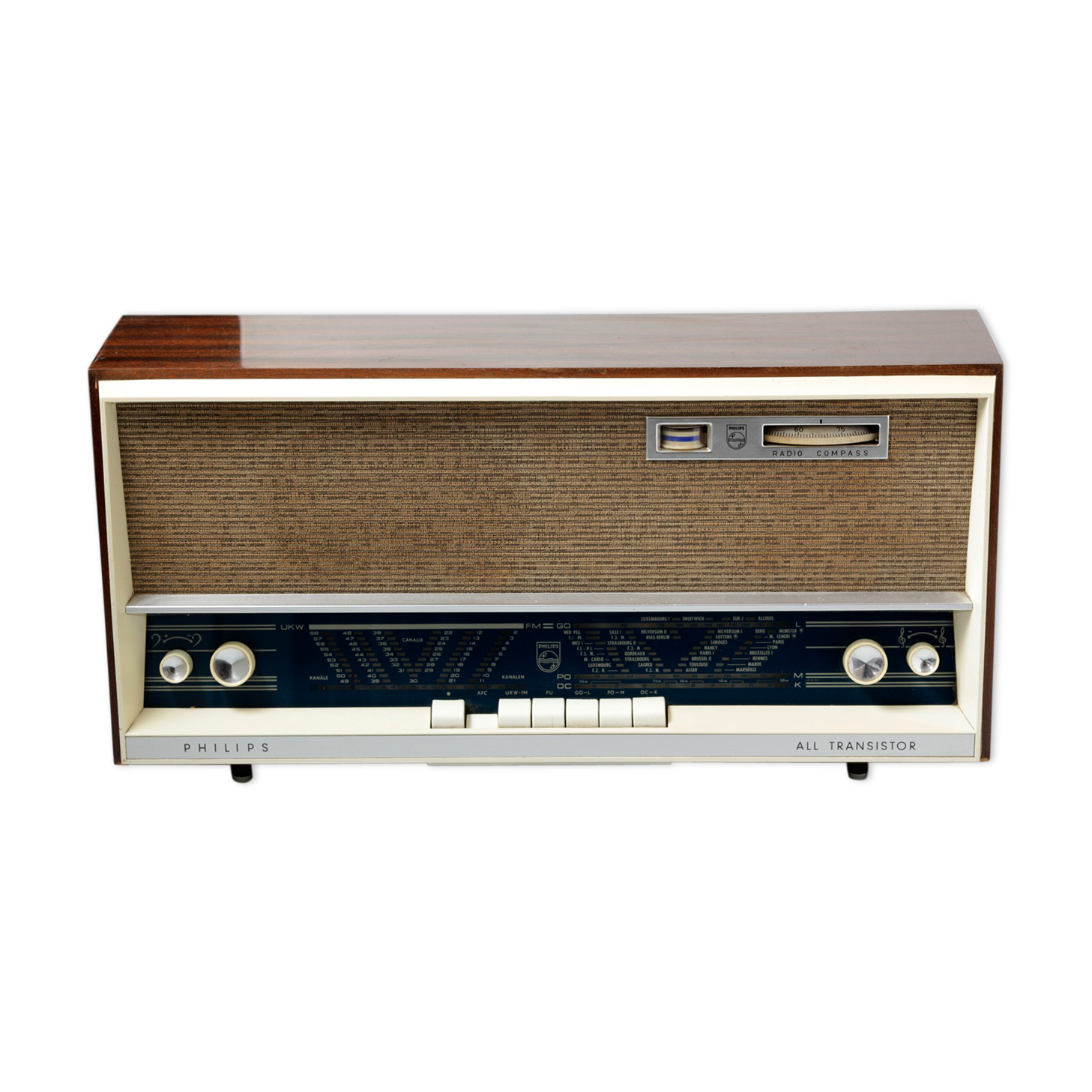 Philips radio station all transistor radio compass vintage