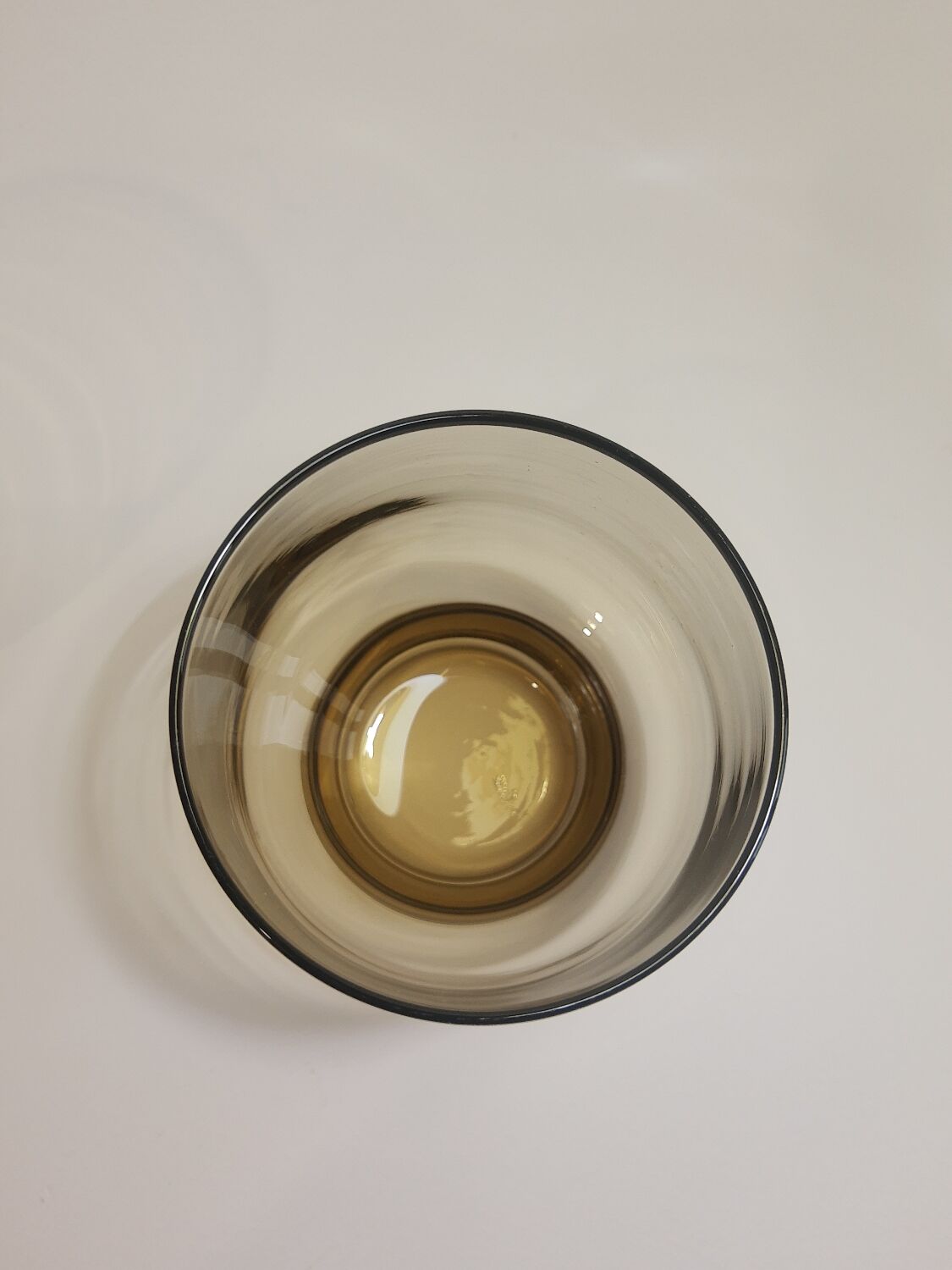 Set of 4 vintage 70s smoked glass water glasses