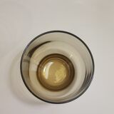 Set of 4 vintage 70s smoked glass water glasses