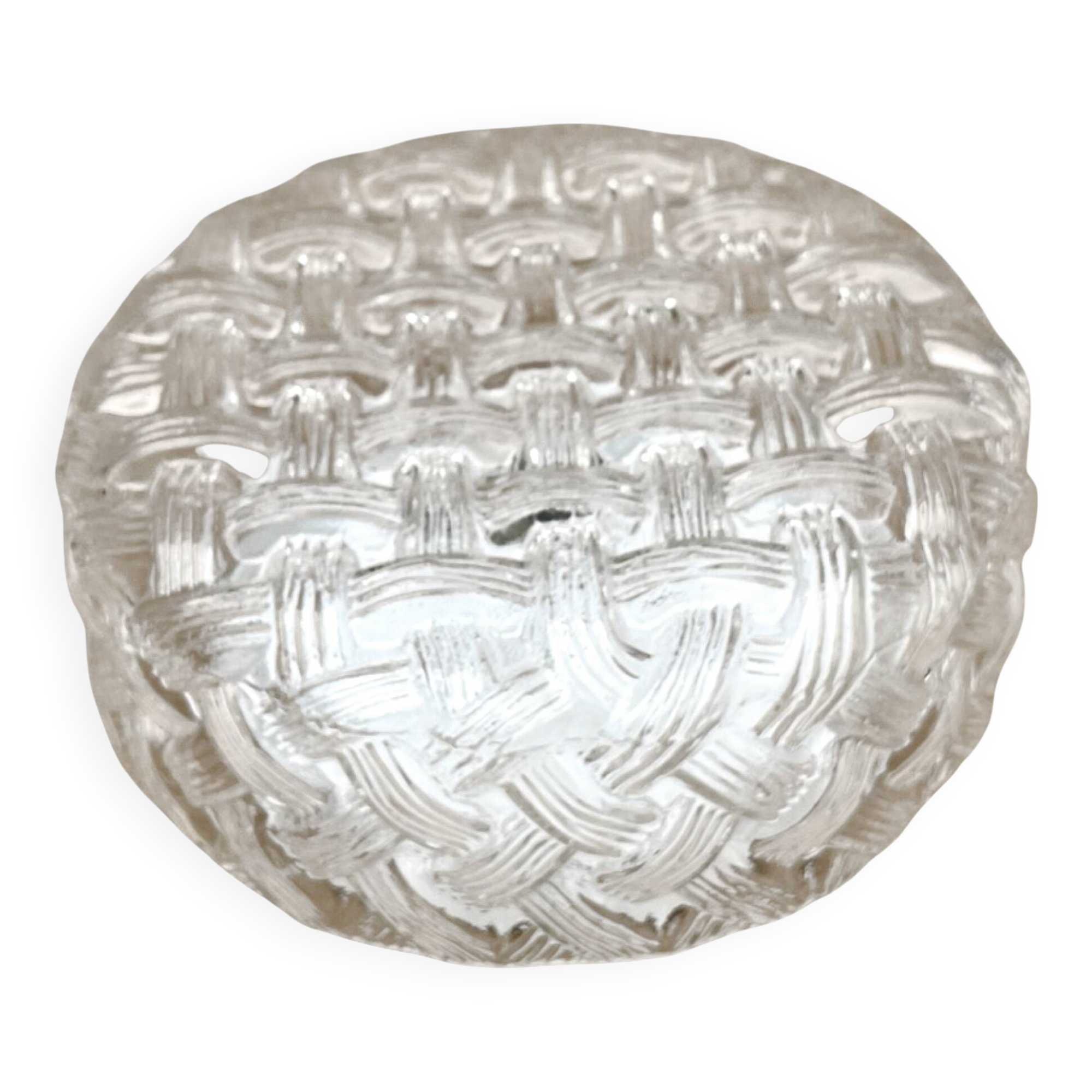 Round glass ceiling lamp, Eickmeier Leuchten, Germany 1970s.