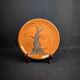 Glazed ceramic plate signed Jean Marais face & tree Vallauris