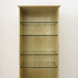 Studio Smania Tall 1980s Birds Eye Maple Burl Display Cabinet Memphis Milano Style Vintage