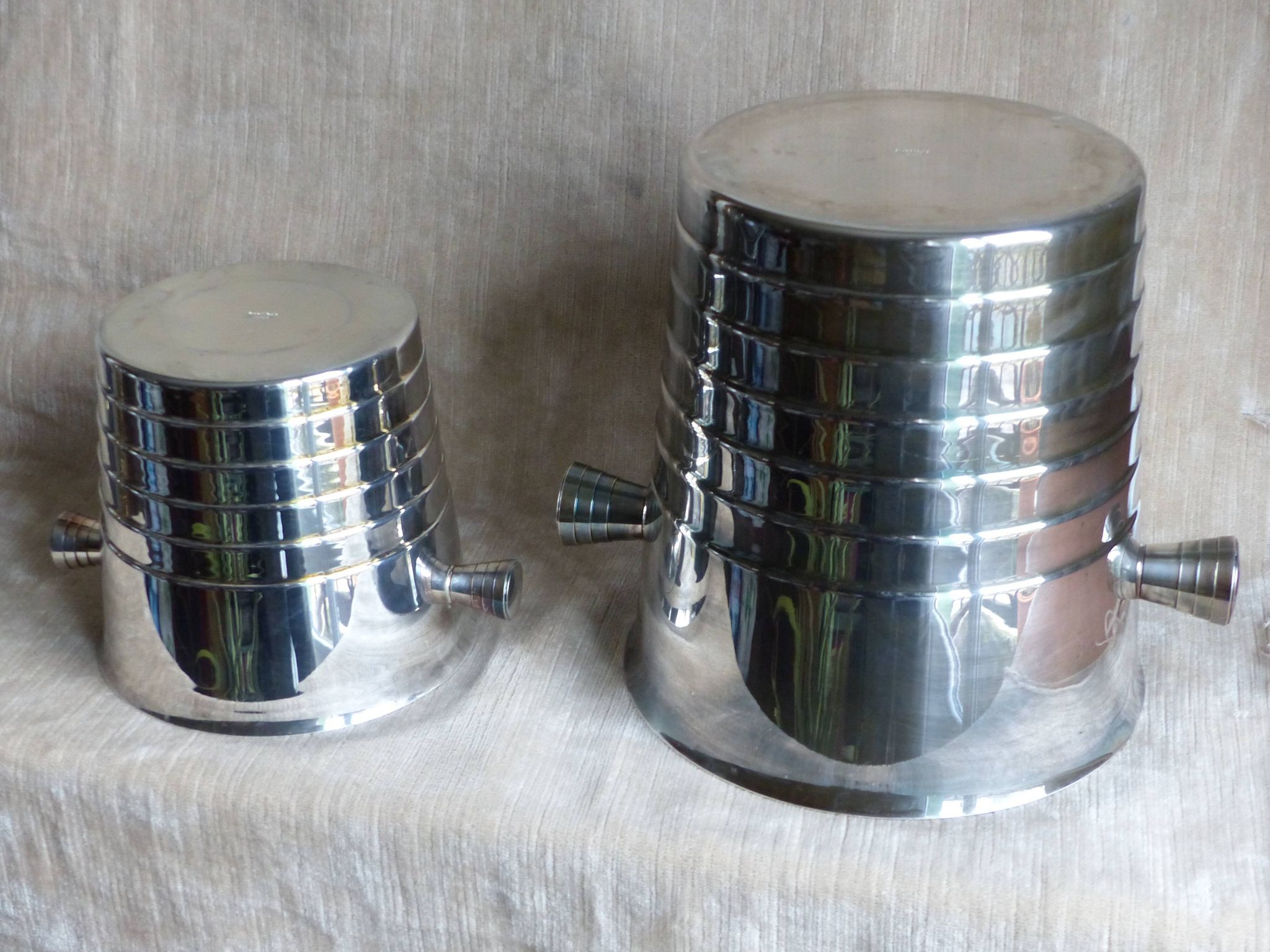 Christofle Folio France silver metal  champagne bucket and ice bucket