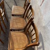 Set of 5 caned bistro chairs