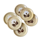 Set of 6 plates in sandstone flowers hand painted 70s