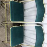 Suite of 4 foldable blue velvet event chairs