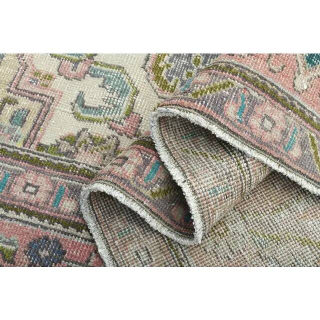 1970s Vintage Persian Handmade Wool Cotton Pink Oversized Rug 297x390