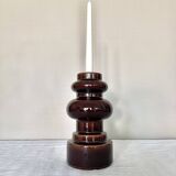 Vintage large 70's Steuler Ceramic Germany 288/25 Cari Zalloni Design Candle Holder dark brown