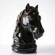 Vintage 1980s glazed terracotta chess knight or horse head.