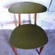 Vintage chair 50s 60s in wood and green skai