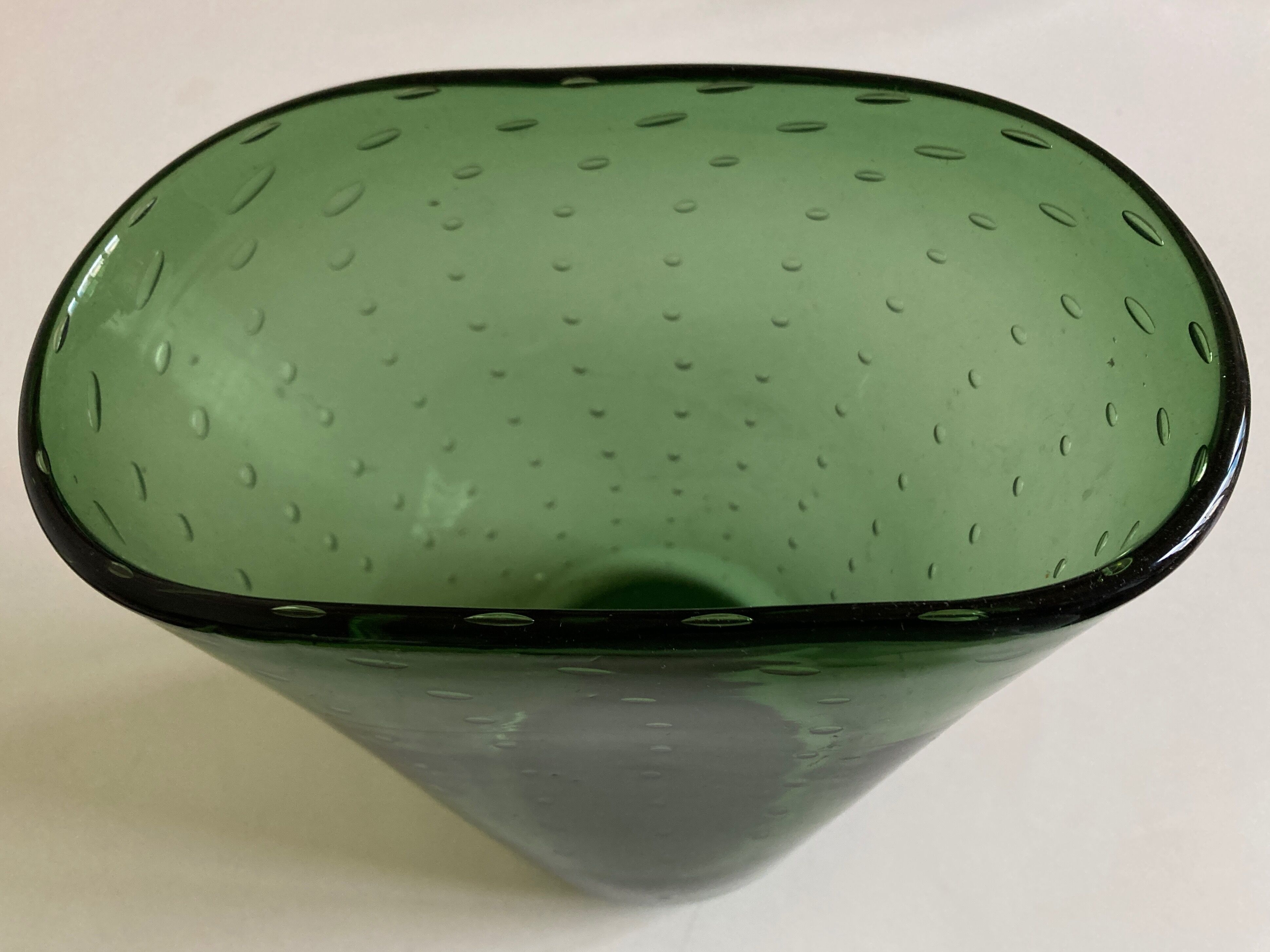 Empoli bubbles blown glass vase 1960