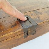 Large wooden box varnished vintage storage