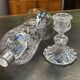 Baccarat crystal lantern with engraved foliage decoration.