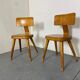 Vintage set of 2 mid century modernist beech Children's Chairs 1950s