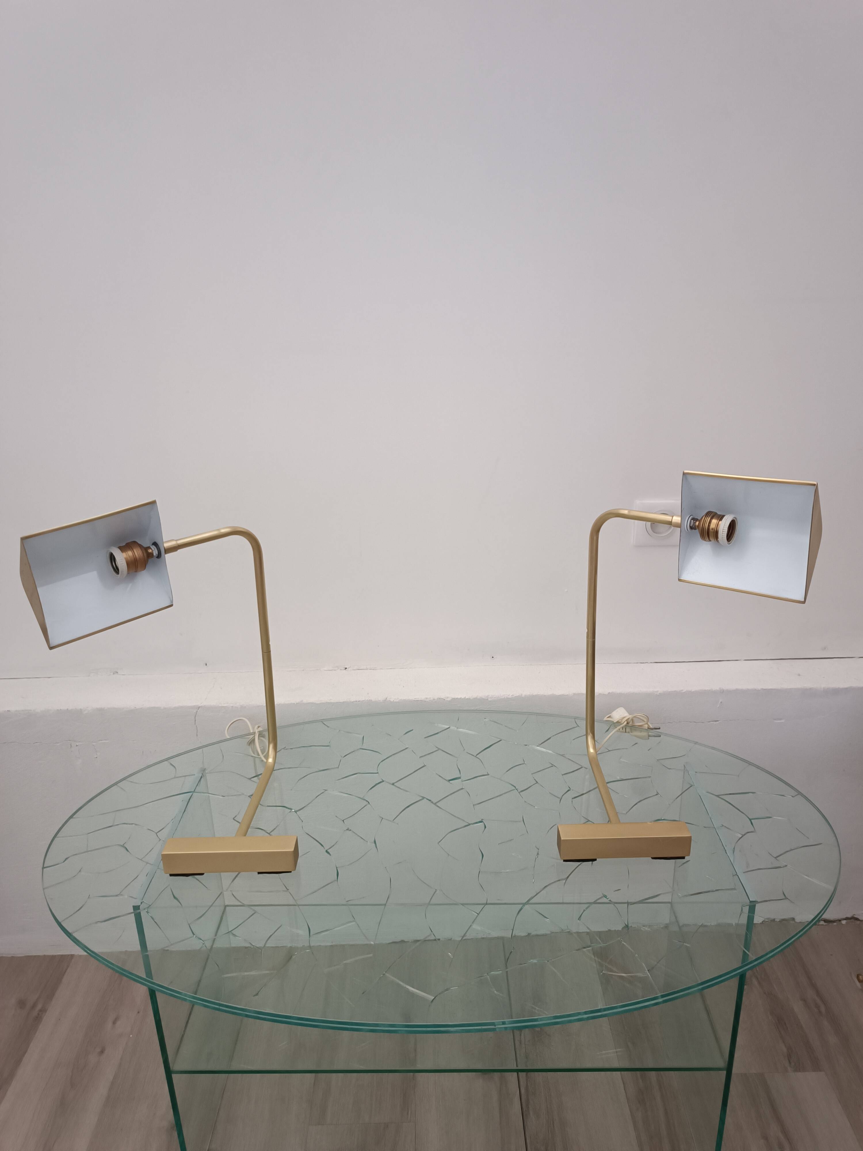 Articulated brass lamps France 1960s