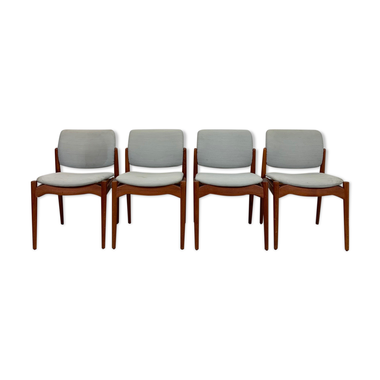 Teak dining chairs model Captain by Erik Buch for Ørum Møbelfabrik, 1967