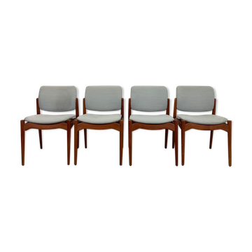 Teak dining chairs model Captain by Erik Buch for Ørum Møbelfabrik, 1967
