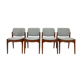 Teak dining chairs model Captain by Erik Buch for Ørum Møbelfabrik, 1967