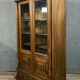 Gothic Renaissance library in solid walnut with columns around 1850