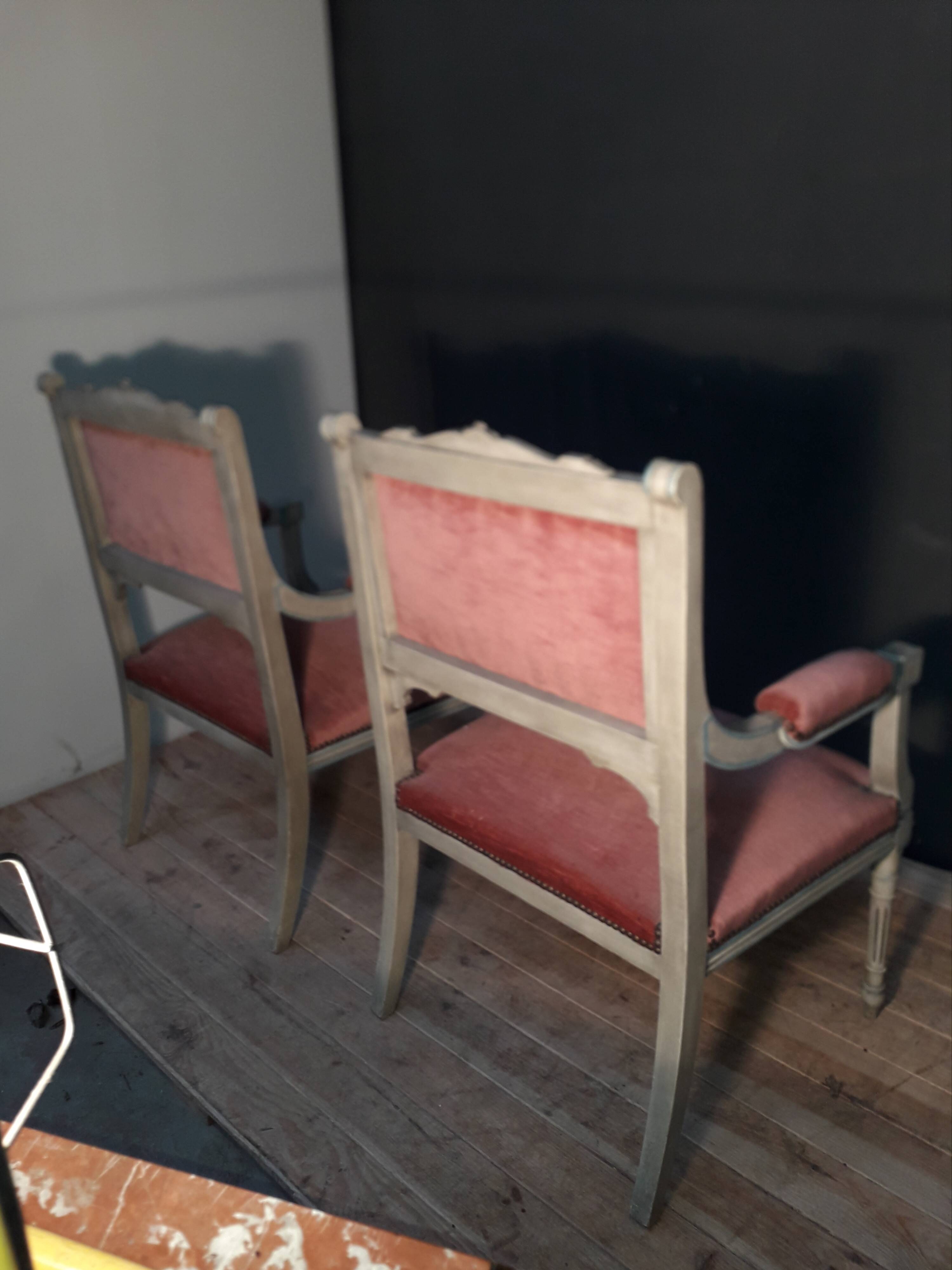 Pair of Louis XVI-style armchairs