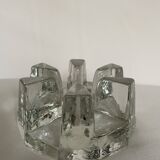 Bougeoir en verre lourd, chauffe-assiette