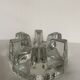 Bougeoir en verre lourd, chauffe-assiette