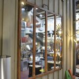 Metal industrial window mirror 102x108cm