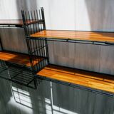 Modular shelves on wall or stand, published by Multimueble 1960