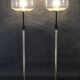 1970s Pair of Glass Brass Floor Lamps by Kamenicky Senov , Czechoslovakia