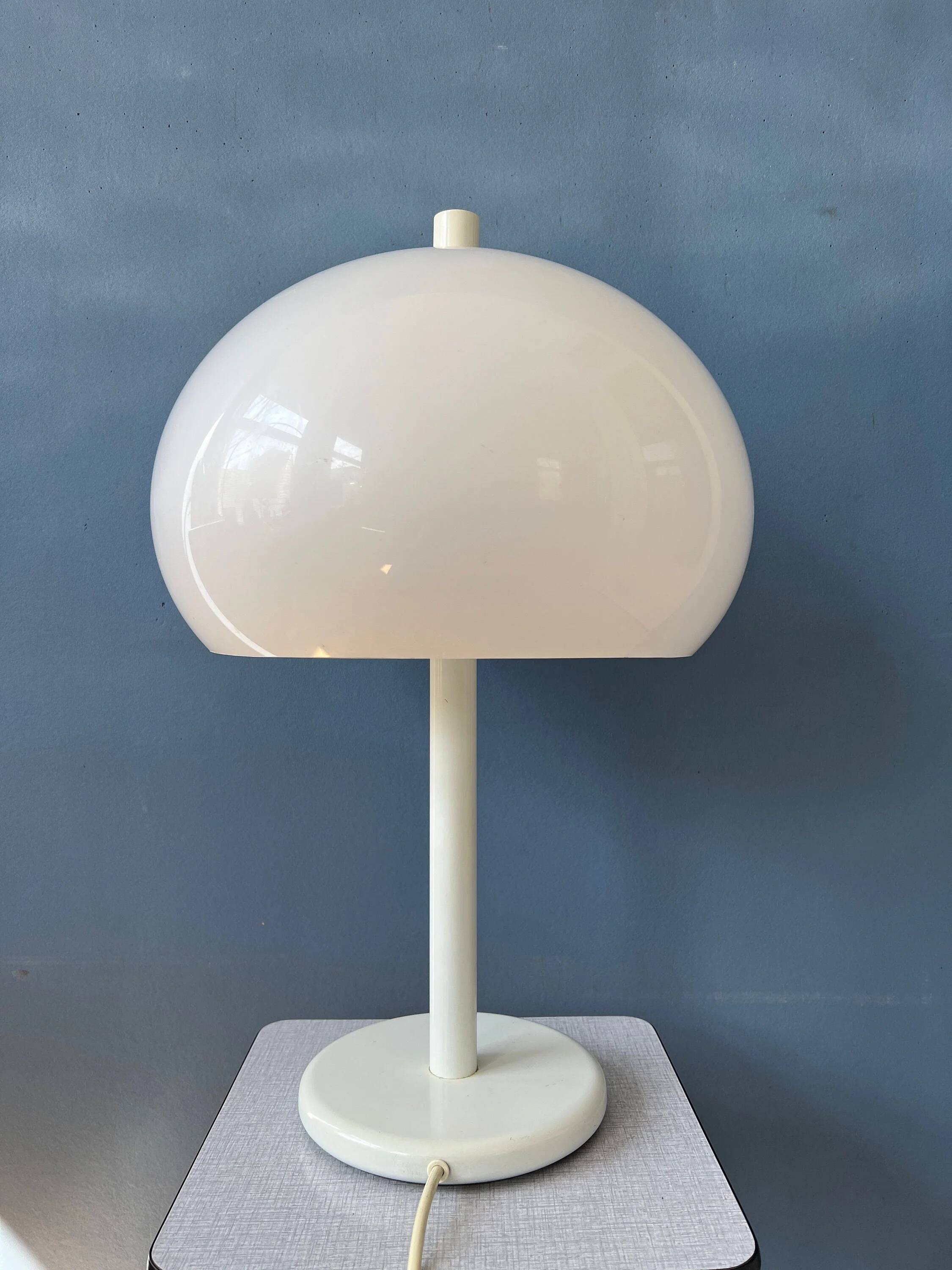 Dijkstra table lamp - vintage mushroom desk lamp - white Space Age light