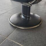 1 Stressless Jazz model armchair - black leather and its ottoman