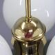 Art Deco brass chandelier with opaline glass, Czechoslovakia, 1930s