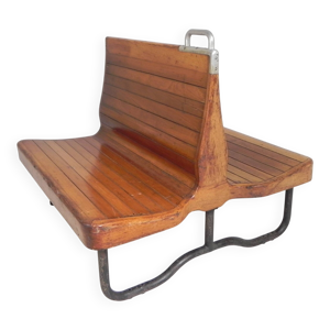 Banc de train en teck - double