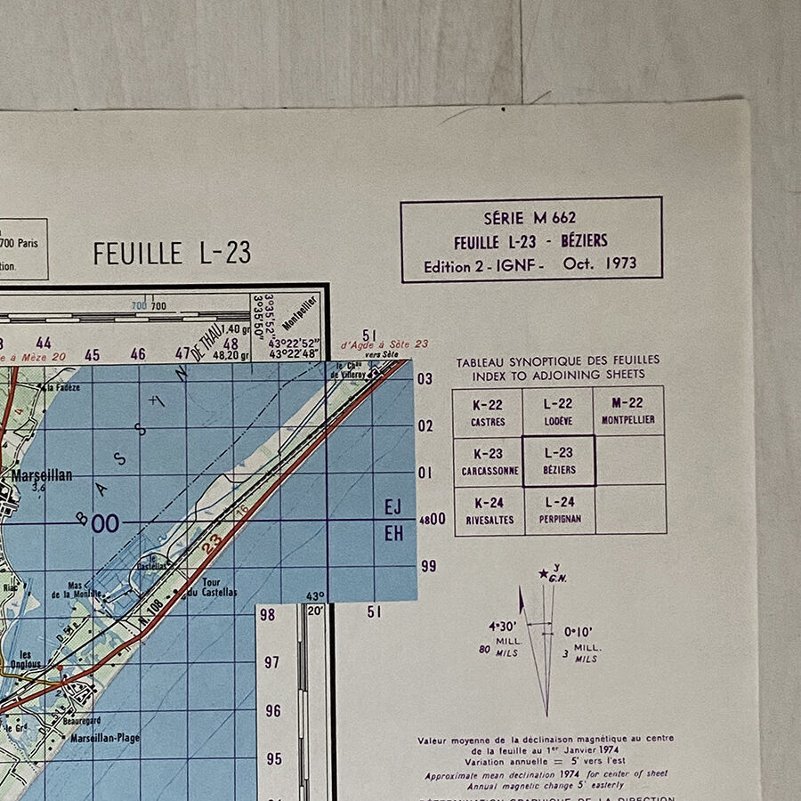 Map Béziers - Narbonne - Agde 1973