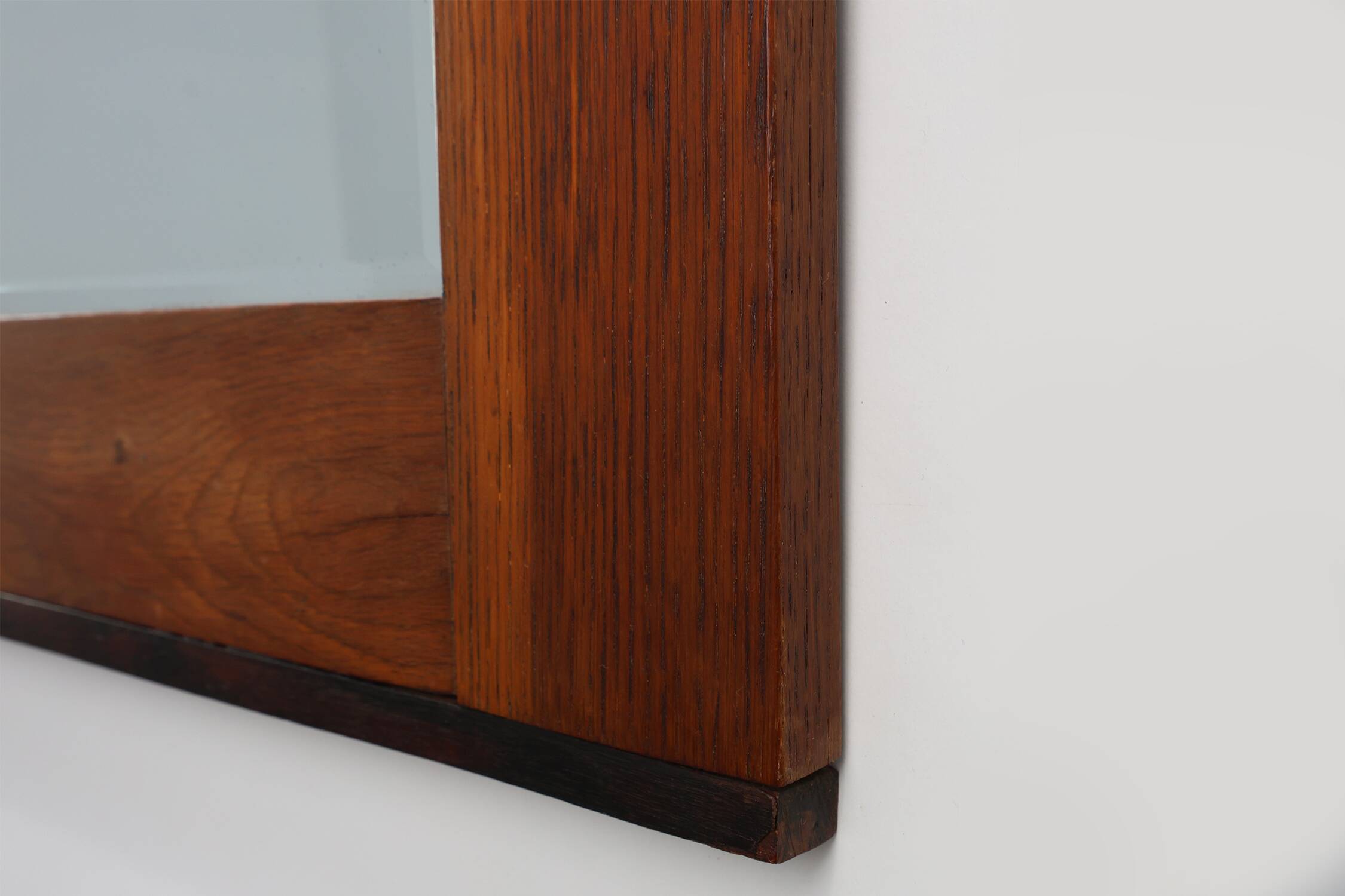 Amsterdam School style solid Oak Mirror, The Netherlands ca. 1915