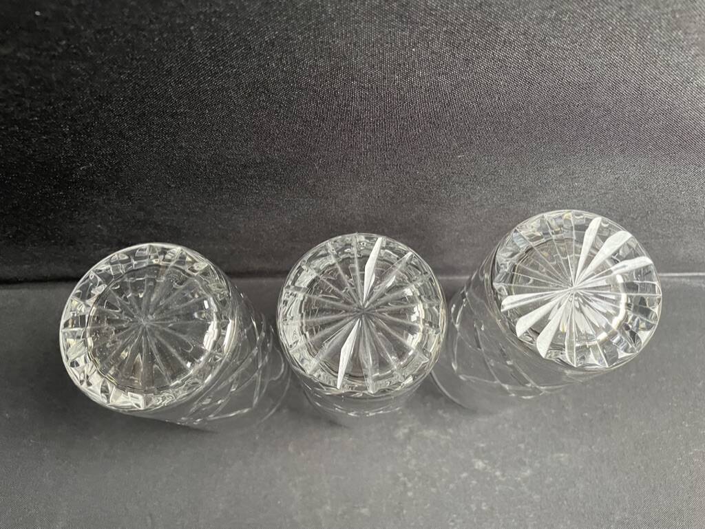 3 large Saint Louis Sammy service glasses stamped