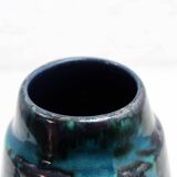 Vintage ceramic vase with enamel and glaze