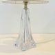 Vintage daum france 1960 crystal lamp base with pleated shade