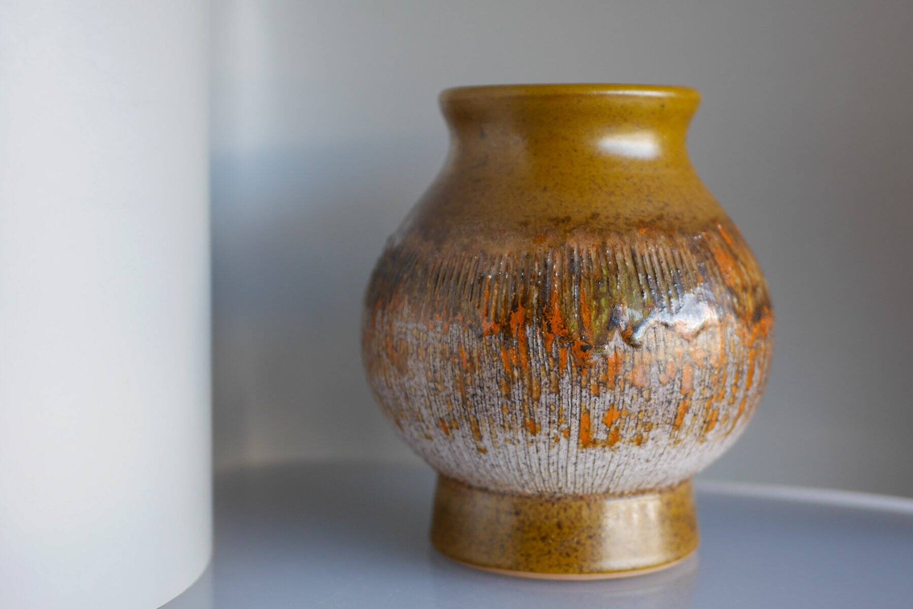 Mid-century Scandinavian modern art pottery vase in ceramic from Tilgmans, Sweden