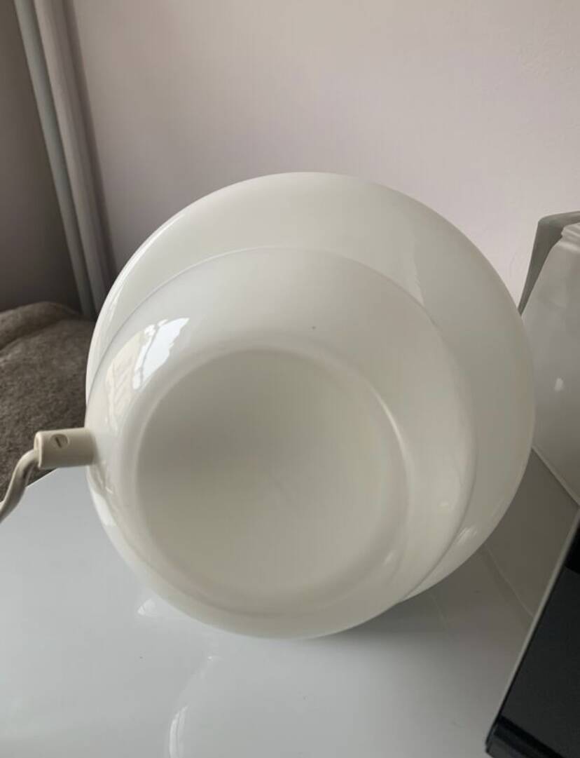 Vintage mushroom lamp vetri murano 1970 in white glass