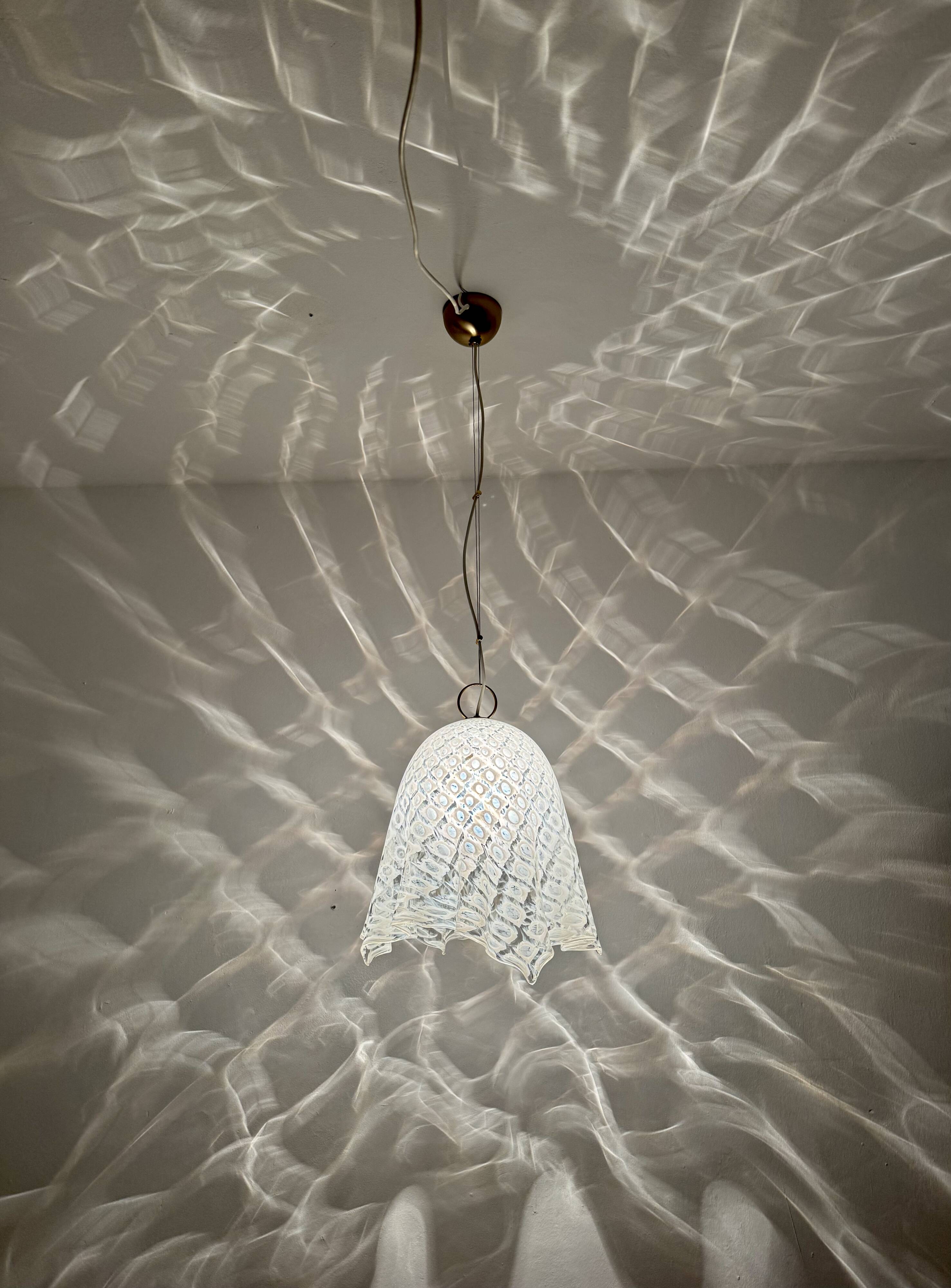 Lampe à Suspension Fazzoletto en Verre de Murano par Paolo Venini
