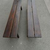 Pair of old solid wood benches